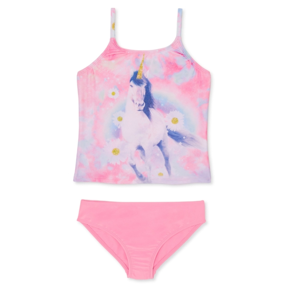 Girls Unicorn Swim Tankini, 2-Piece, Size: 14-16